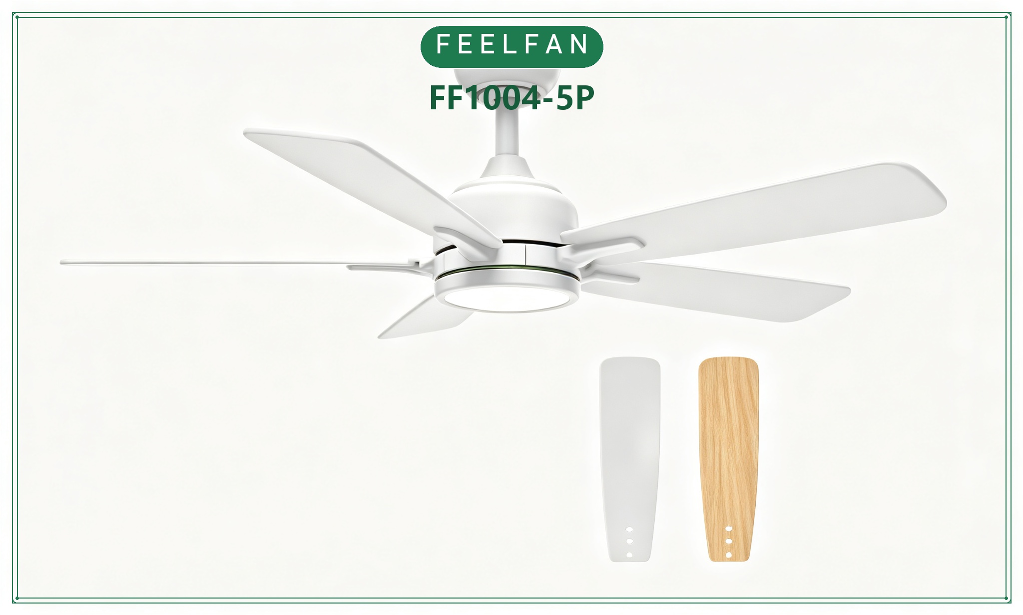 FEELFAN FF1004-3P / FF1004-5P 3 & 5-Blade BLDC Ceiling Fan with LED Light variant 4 — White