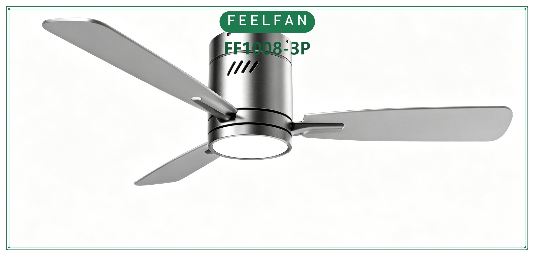 FEELFAN FF1008-3P / FF1008-5P 3 & 5-Blade Low Profile BLDC Ceiling Fan with LED Light variant 2 — Nickel