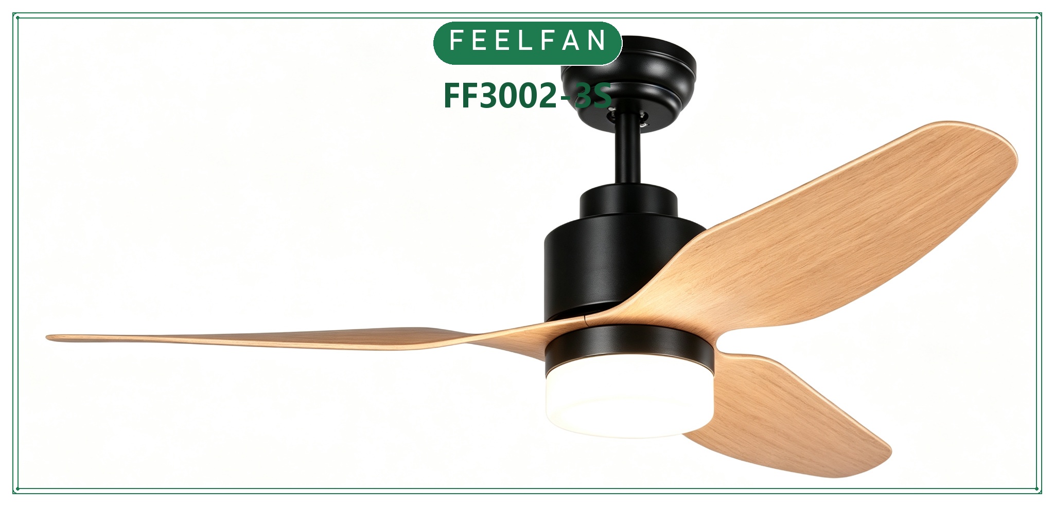 FEELFAN FF3002-3S 3-Blade ABS BLDC Ceiling Fan with LED Light
