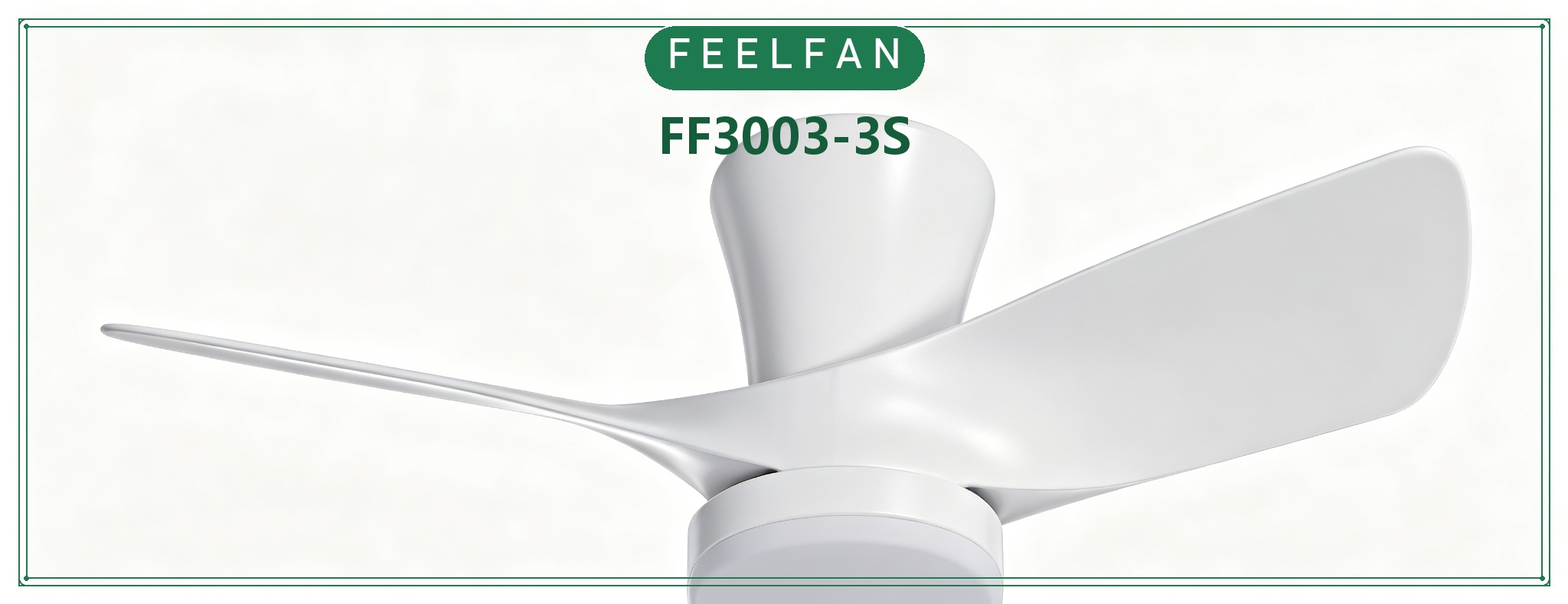 FEELFAN FF3003-3S 3-Blade ABS Low Profile BLDC Ceiling Fan with LED Light