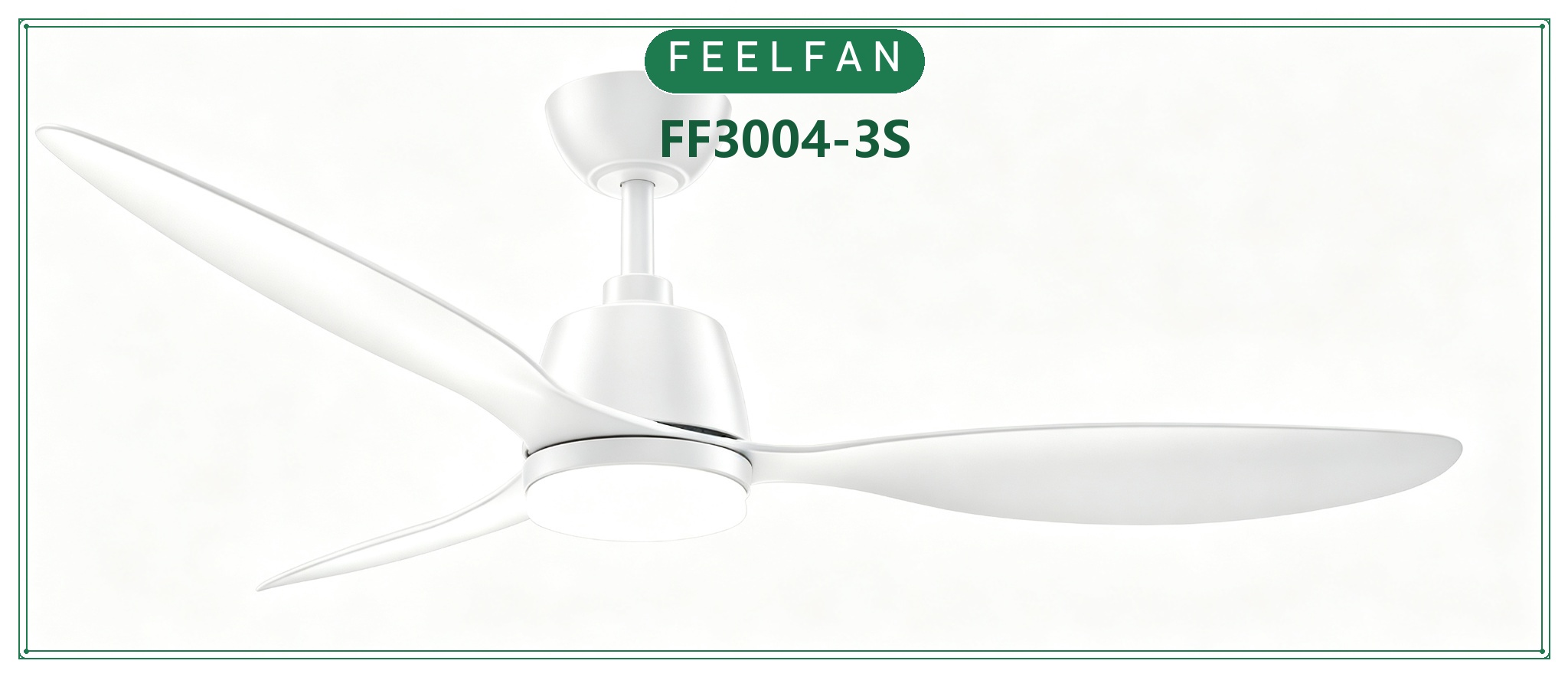 FEELFAN FF3004-3S 3-Blade ABS BLDC Ceiling Fan with LED Light variant 2 — White