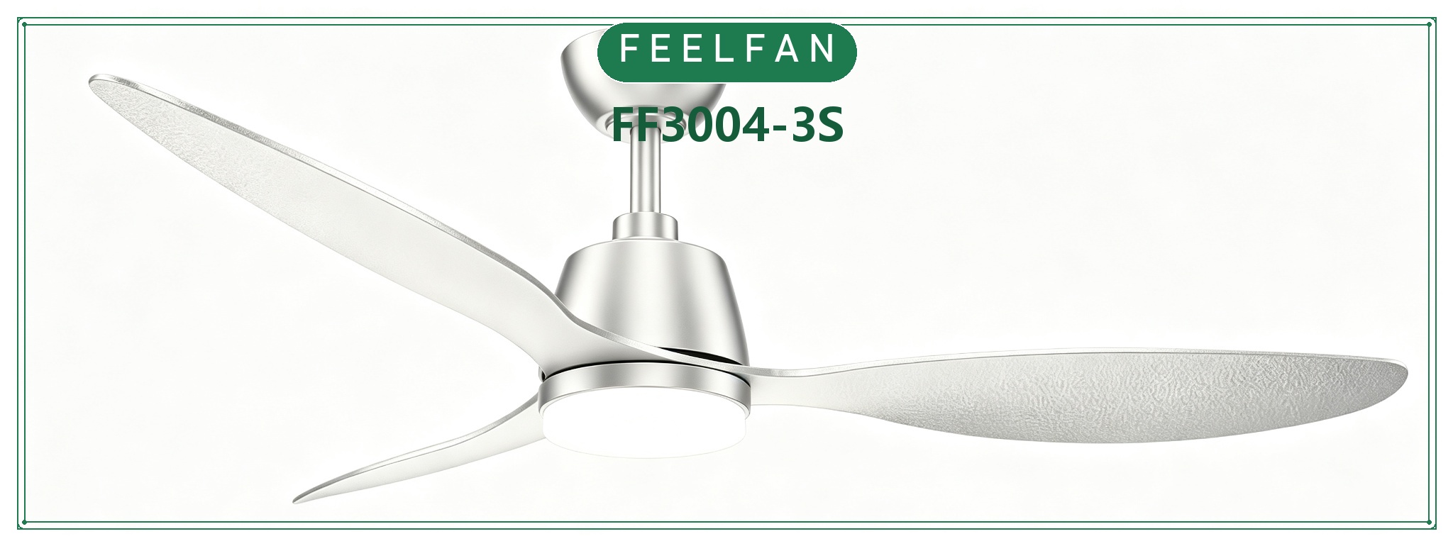 FEELFAN FF3004-3S 3-Blade ABS BLDC Ceiling Fan with LED Light variant 3 — Silver