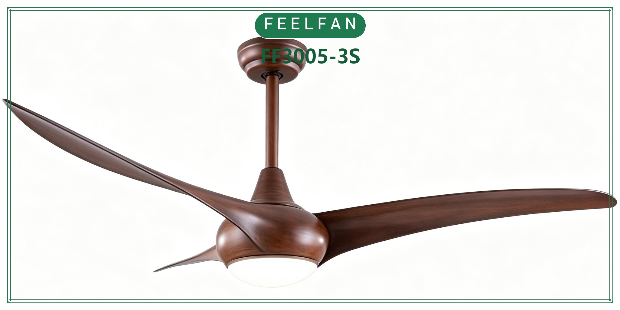 FEELFAN FF3005-3S 3-Blade ABS BLDC Ceiling Fan with LED Light