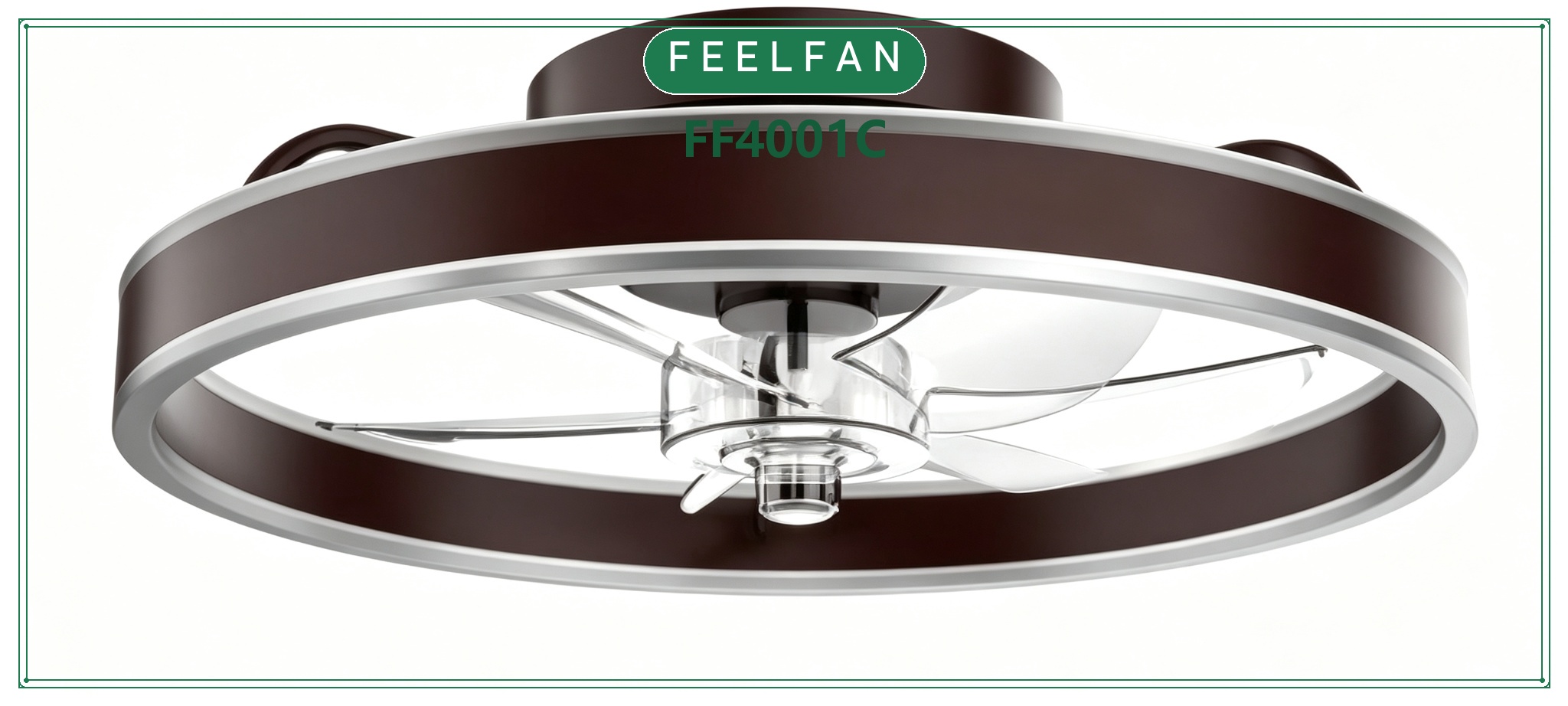 FEELFAN FF4001C 20" 5-Blade PC Ring LED BLDC Ceiling Fan