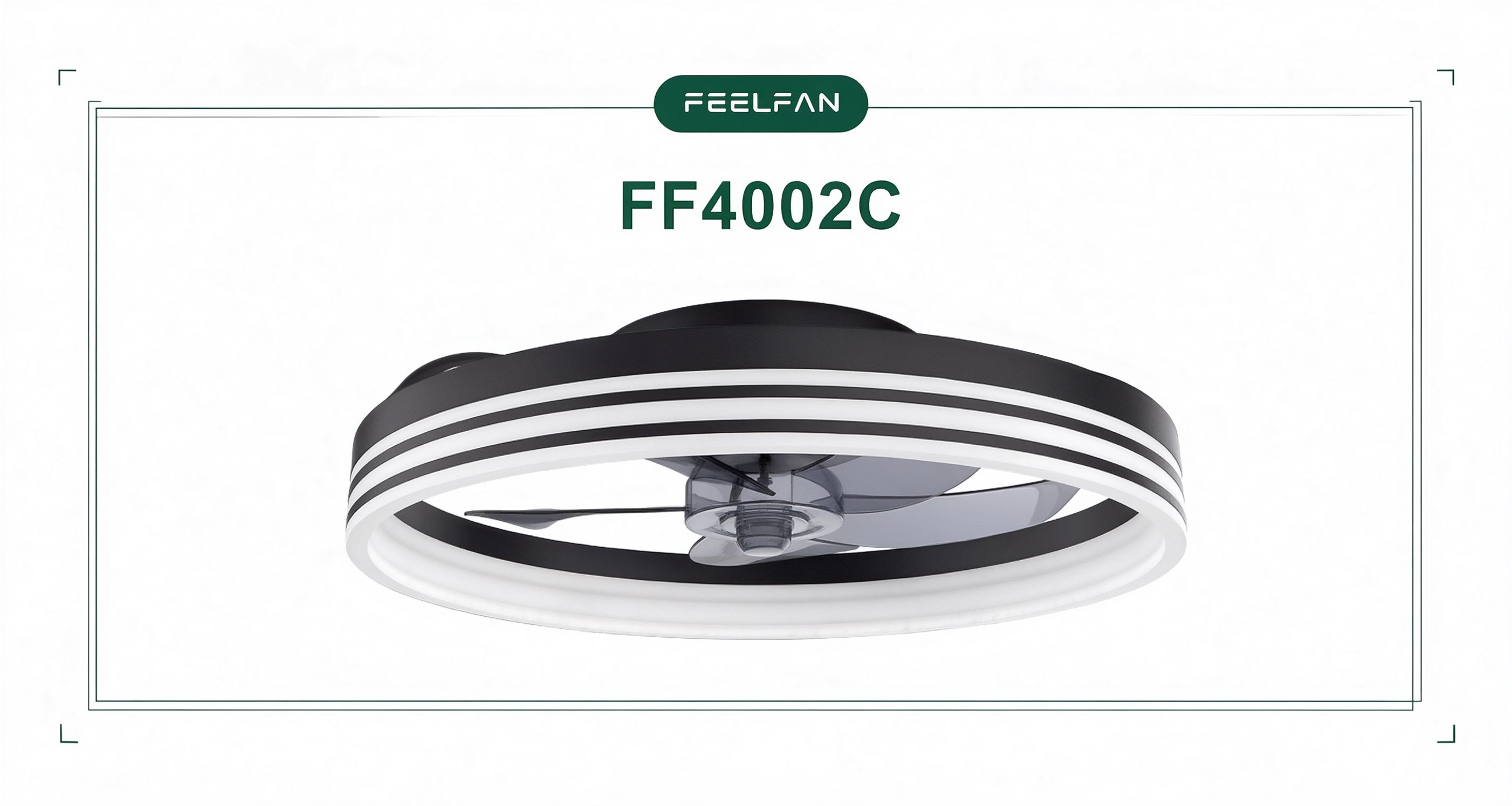FEELFAN FF4002C 20" 5-Blade PC Ring LED BLDC Ceiling Fan