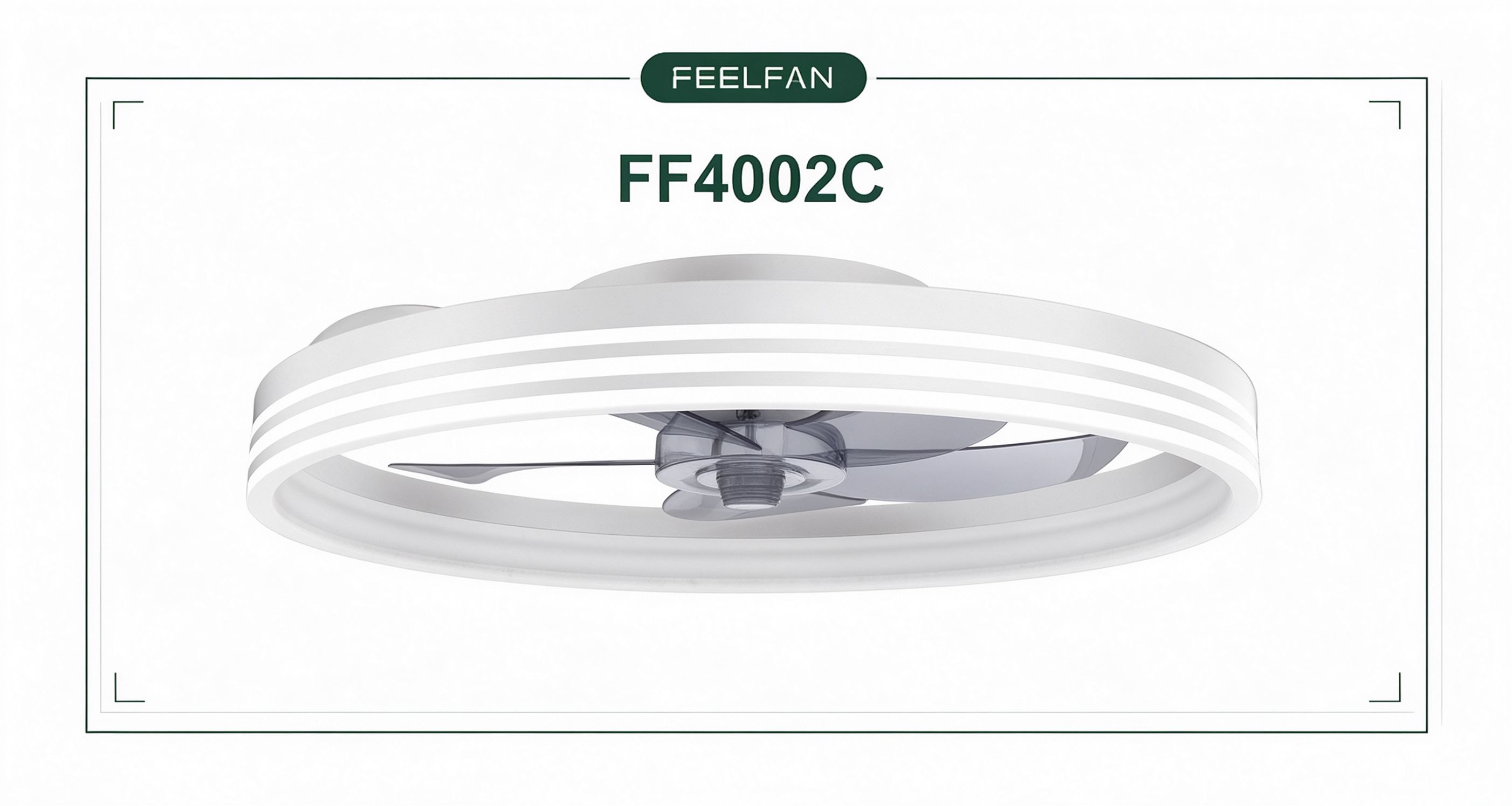 FEELFAN FF4002C 20" 5-Blade PC Ring LED BLDC Ceiling Fan variant 4 — White